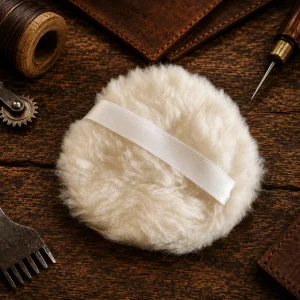 Synthetic leather wool buff pad for cleaning and polishing leather goods