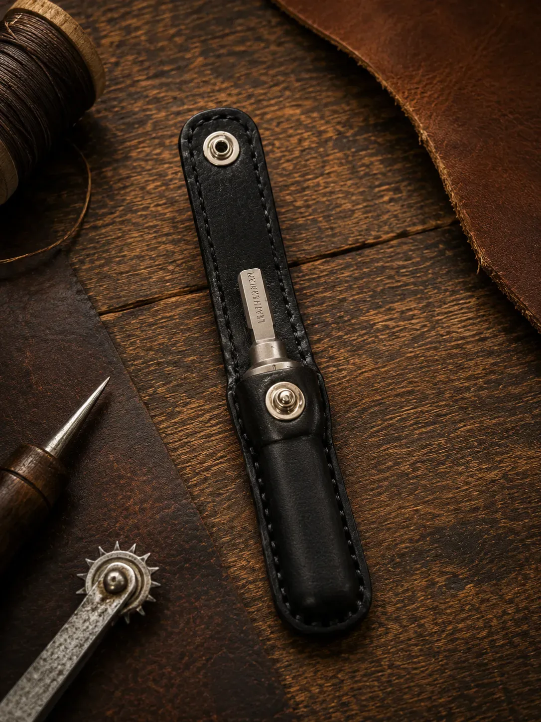 Hand-stitched leather Leatherman Ratchet sheath