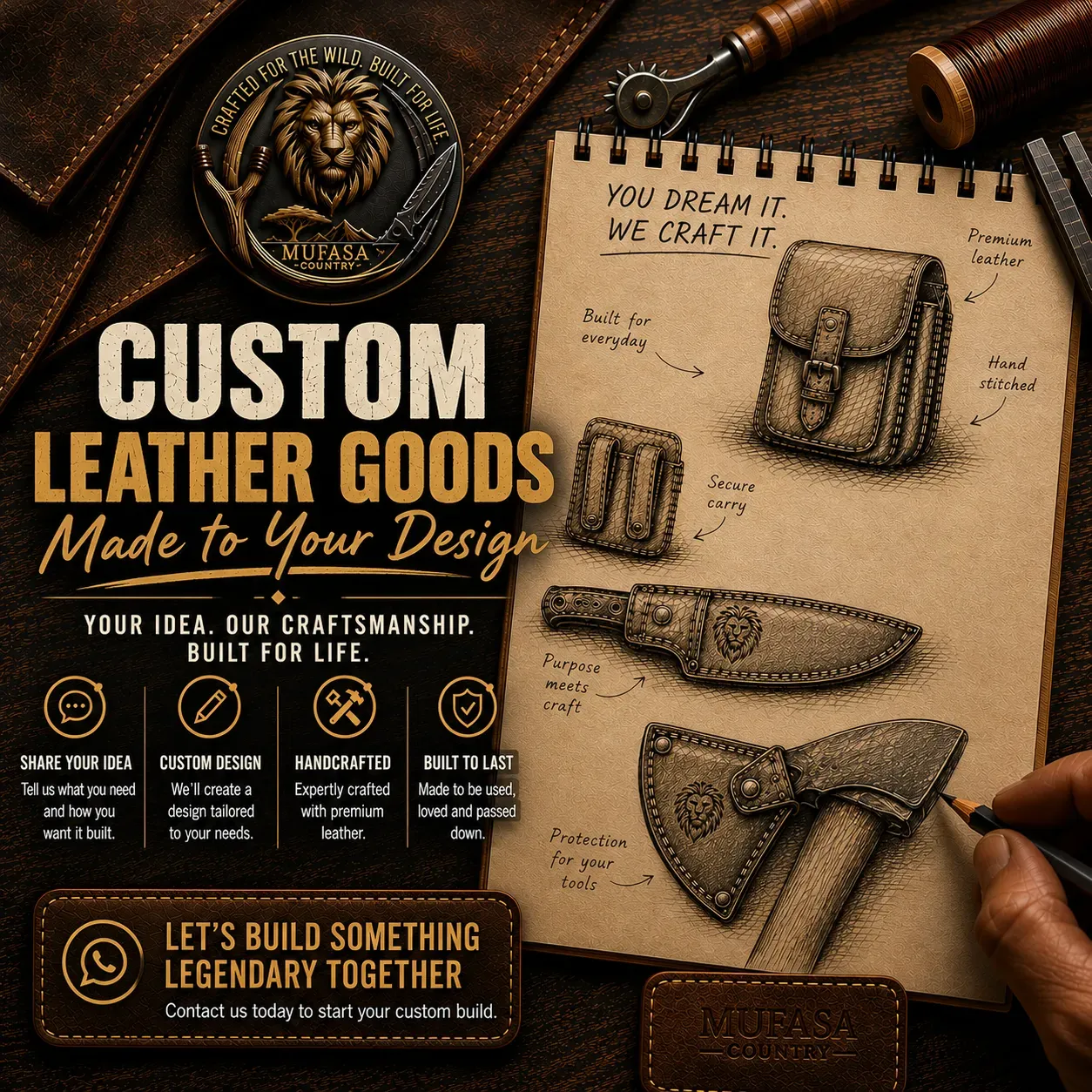Mufasa Country custom leather goods made to your design